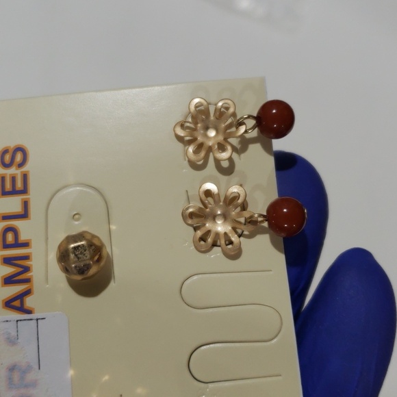 Elegant Set of 3 Gold tone Stud, Drop Earrings - Stylish Women's Fashion Jewelry - Picture 7 of 10